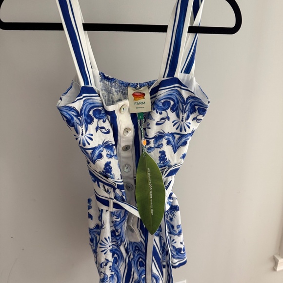 Farm Rio Blue and White Romper - Picture 3 of 8